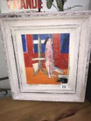 A framed 20th century British school acrylic on canvas board,