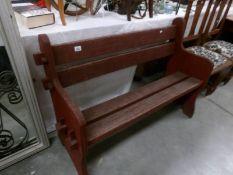 A rustic style bench seat.