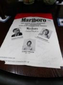 A Marlboro Darts promotion poster signed by Leighton Rees, Tony Green, Keith Deller,
