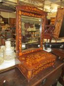 A 2 drawer marquetry inlaid dressing table mirror.