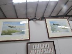 A pair of framed and glazed limited edition aircraft prints with signatures and certificates