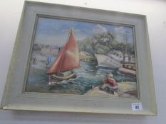 A contemporary oil on canvas signed L M Staines, 1961.