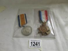A WW1 War and Victory medals and a 1914/15 star for J Eccles, A.B.R.N.