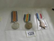 A WW1 Victory medal, war medal and star fot A Denne, R.N.