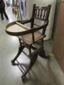 An Edwardian metamorphic high chair.