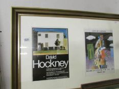 A pair of lithographic exhibition poster prints by David Hockney, (B.