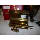 A miniature brass street organ (one shaft a/f)