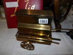 A miniature brass street organ (one shaft a/f)