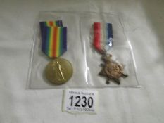 A WW1 Victory medal and star for Pte. W Graham, Gordon Highlanders.