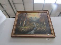 An oil on board signed P Hinck,