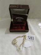 A 9ct gold Rotary ladies wrist watch on 9ct gold bracelet (total weight 12.