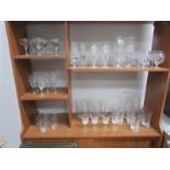 A large quantity of drinking glasses.