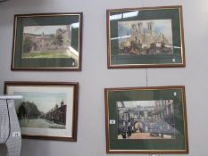4 framed and glazed Lincoln scene prints.