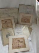 A collection of 19th/20th century documents including indentures,