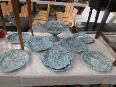 9 pieces of 19th century Adam's 'Fiosculous' pattern tableware including comport.