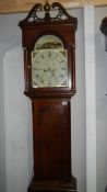 An 8 day oak Grandfather clock, W. Helliwell, Leeds.