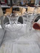 4 superb quality glass vases.