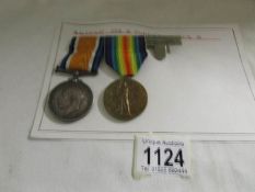 A WW1 War medal and victory medal for Pte. E Furner, Lincolnshire Regiment,.