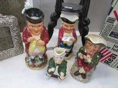 4 Toby jugs including Tony Wood and Burlington.