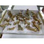 16 brass dog figures.