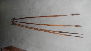 4 early tribal arrows,