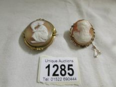 2 carved shell cameo's.