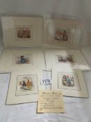 A collection of 6 mid 19th century miniature Italian etchings.