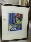 A Henri Matisse print entitled 'Deux Filletes Dans L'Interieur Bleu,