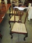 A set of 6 mahogany dining chairs.