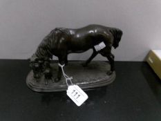 A Victorian spelter horse (need fixing to base)