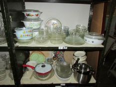 2 shelves of kitchen ware etc