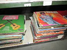 A shelf of LP records