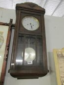 An oak wall clock