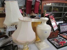 3 table lamps with shades