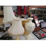 3 table lamps with shades