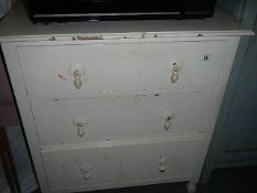 A 3 drawer painted chest