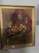 An oil on canvas still life signed J Clench