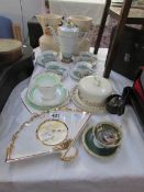 A mixed lot of china including art deco, Czech tea ware, Meakin cheese dome,