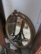 A bevel edged mirror in gilt frame a/f