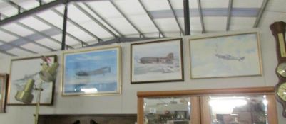 4 framed and glazed aircraft prints