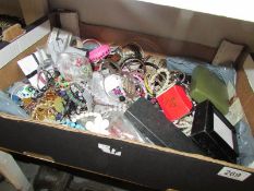 A large box of costume jewellery