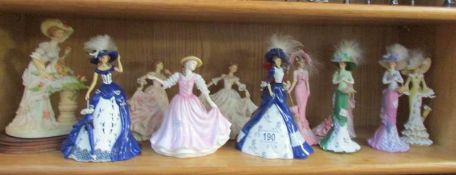 12 lady figurines including Bradex, Hamilton,