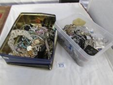 2 boxes of costume jewellery