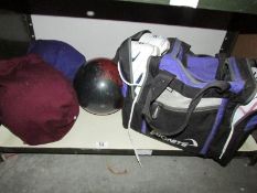 A quantity of 10 pin bowling gear including balls