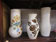 3 vintage vases including Ellgreave and Brentleigh ware