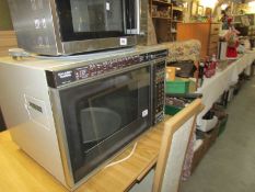 A Sharp Carousel microwave oven