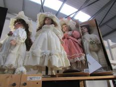 5 collectable porcelain dolls including Knightsbridge