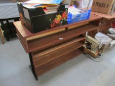 A teak computer desk