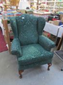 A wing arm chair