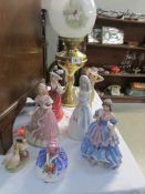 6 porcelain figures including Royal Doulton, Wedgwood,